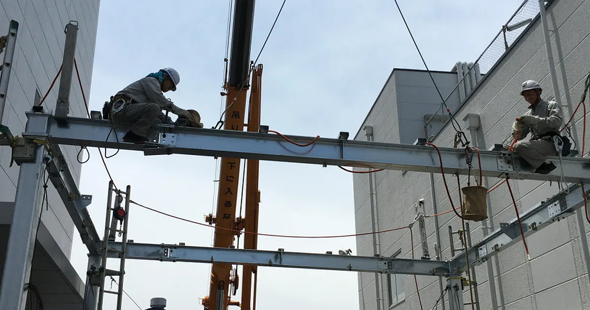 建設現場の空撮